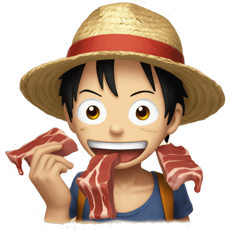 Luffy eat meat emoji