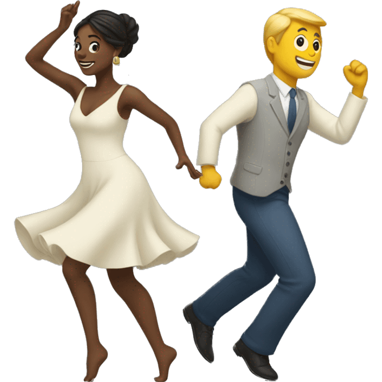 a woman and a man dancing  emoji