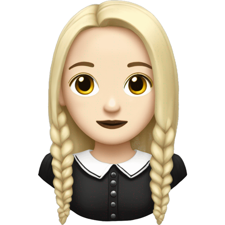 skeleton Wednesday Adams style blond hair  emoji