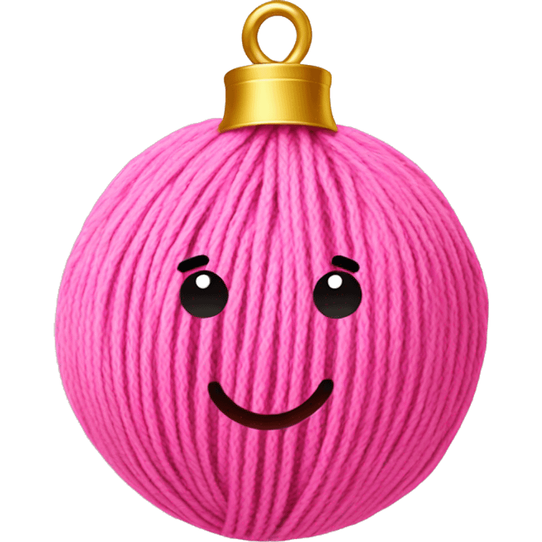  Pink colour Yarn ball with golden bells emoji