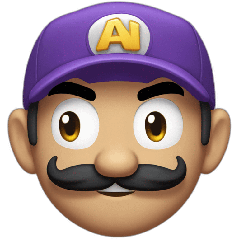 1 Waluigi with à howl purple cap and à black mustache emoji