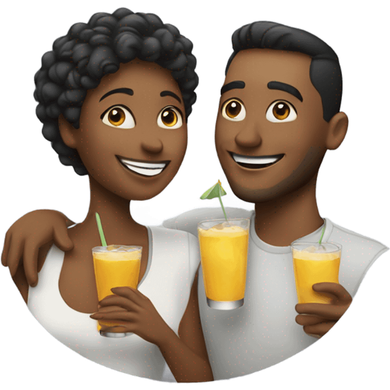 A couple with drinks emoji