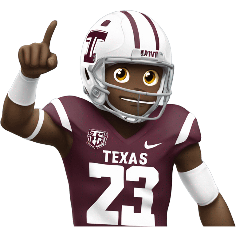 Texas a&m 12th man football player holding up a thumb emoji