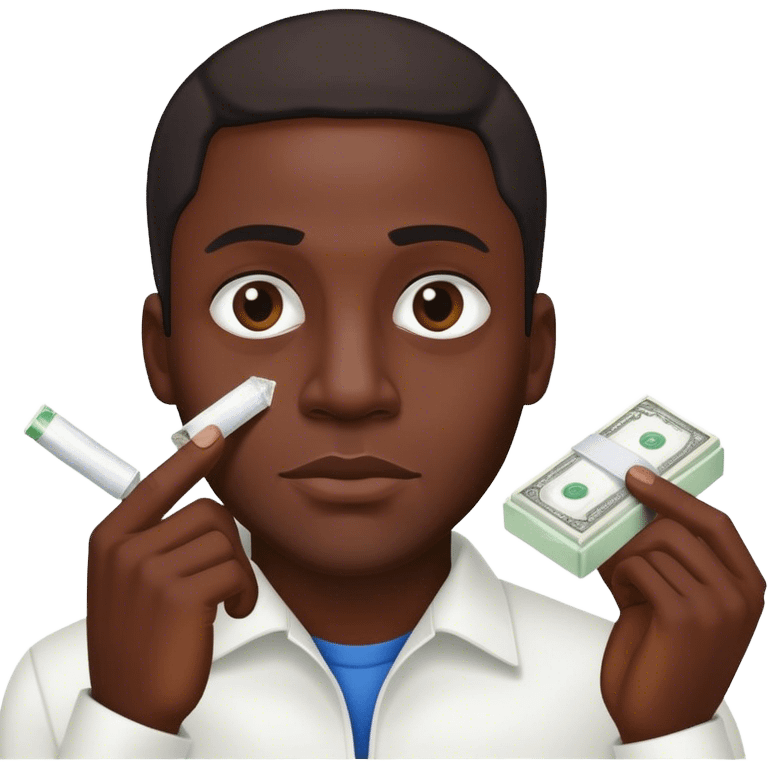 Black guy selling cocaine emoji