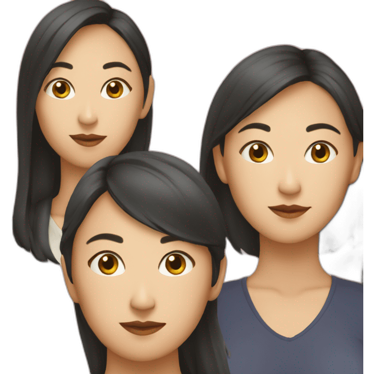 4 asian women near to each other emoji