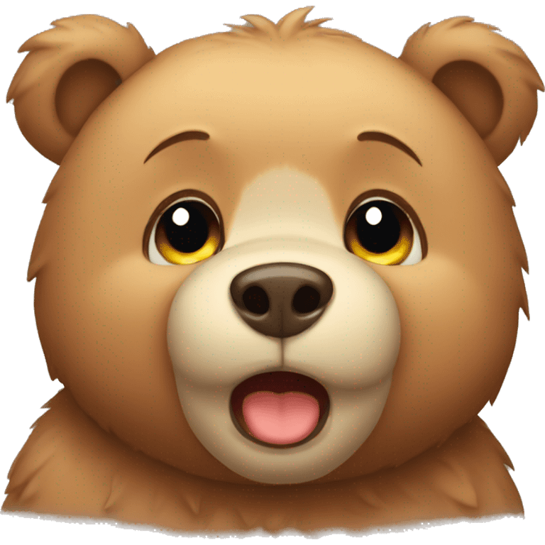 A cute bear is crying. emoji