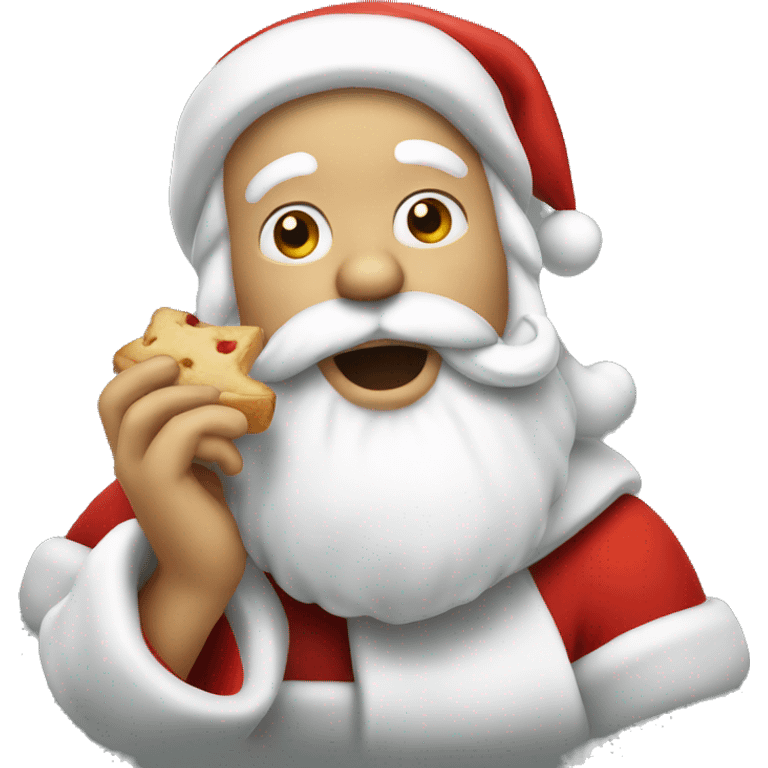 Santa Claus eating emoji