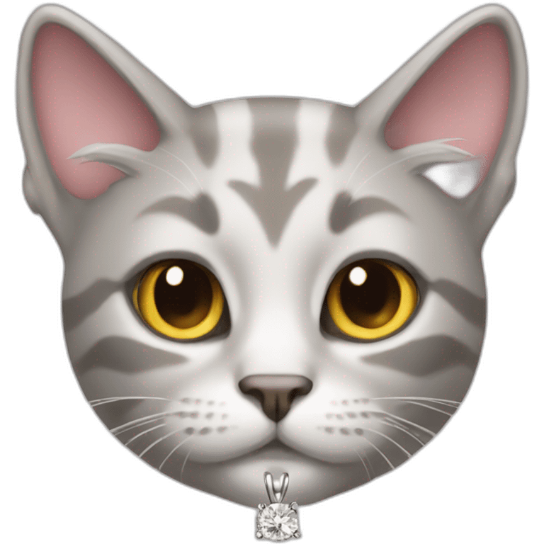 Cat with ring diamond emoji