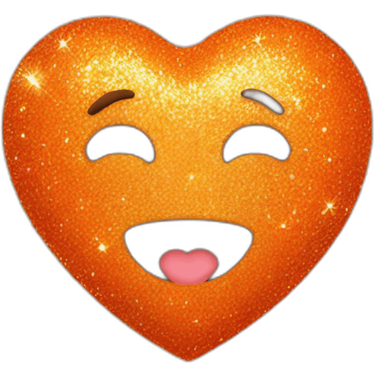 Orange heart with glitter no face emoji