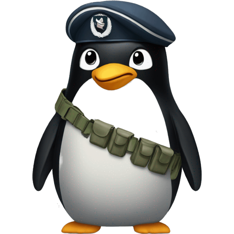 Military pinguin  emoji