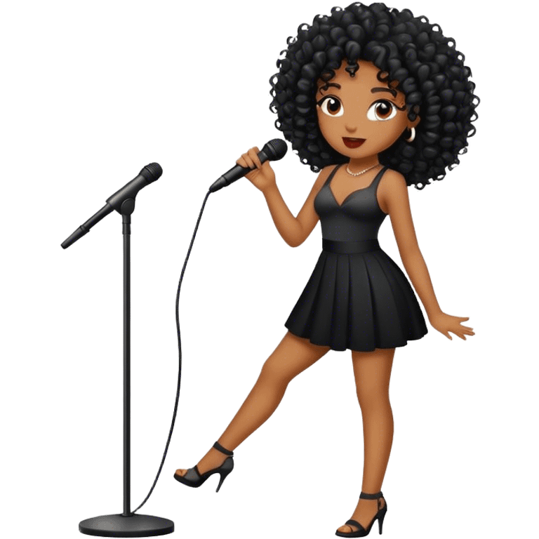 Singer curly black  girl  emoji