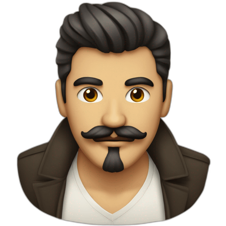 hombre chicano bigote y poca barba en el menton emoji