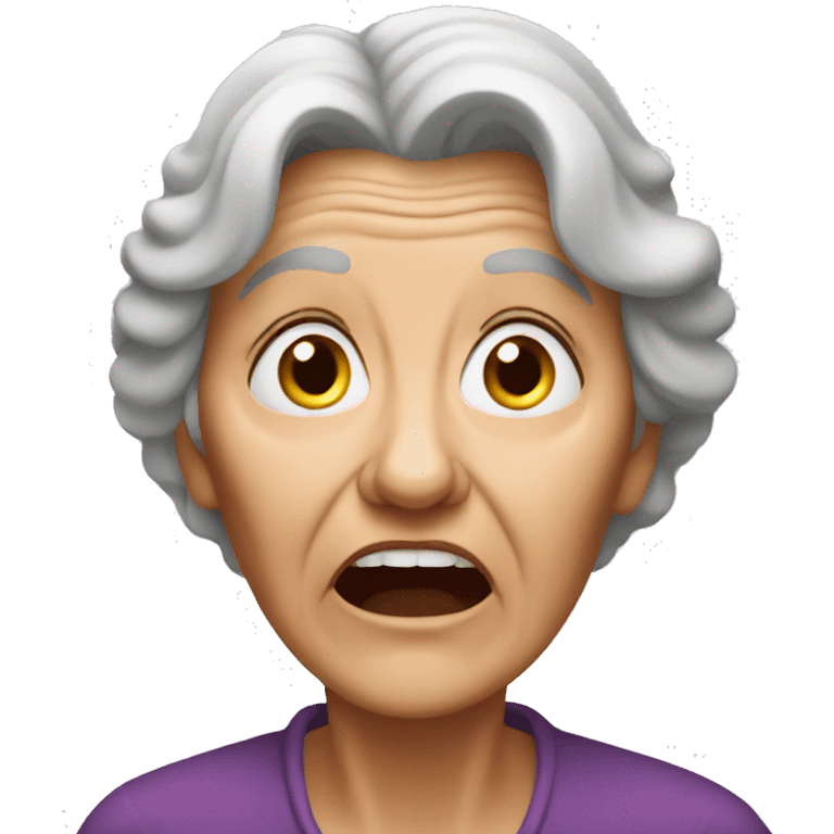 old woman shocked emoji