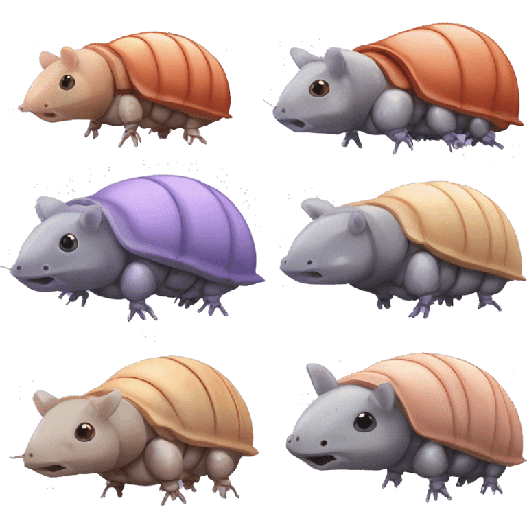 Lavender gray Pig armadillo centipede isopod lobster shrimp pig armadillo insect darth Vader face emoji