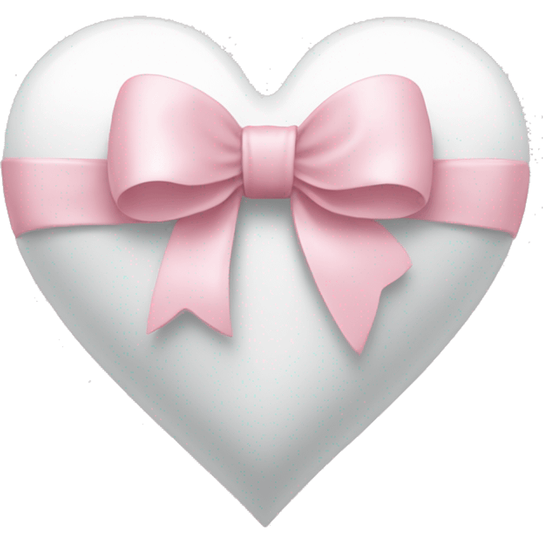 white heart and light pink bow emoji