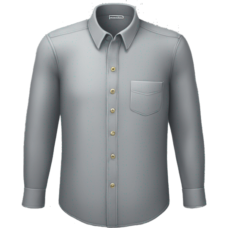 Gray Button-Up Shirt, no person shirt, 3d emoji