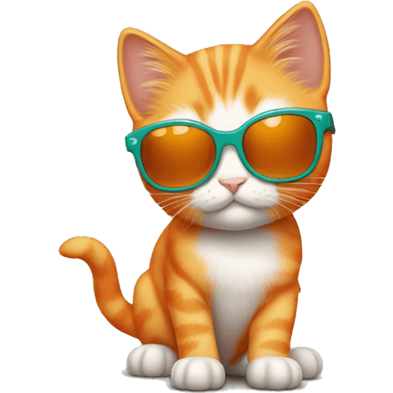 orange kitten with sunglasses  emoji