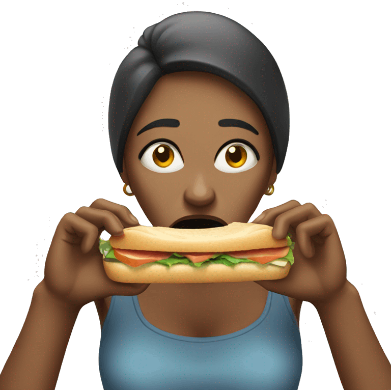 Angry woman eating sandwich emoji