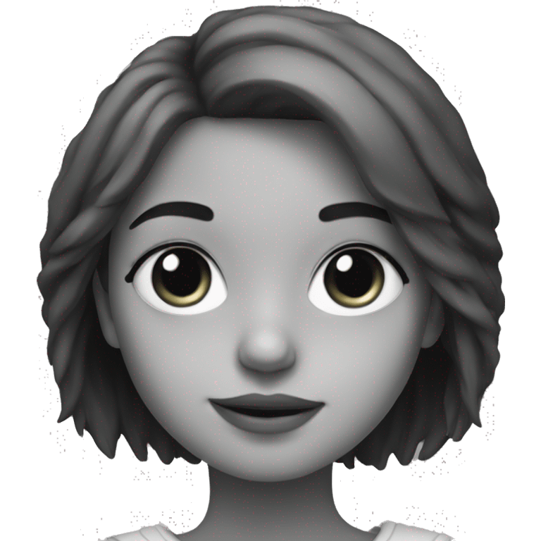 monochrome portrait of a girl emoji