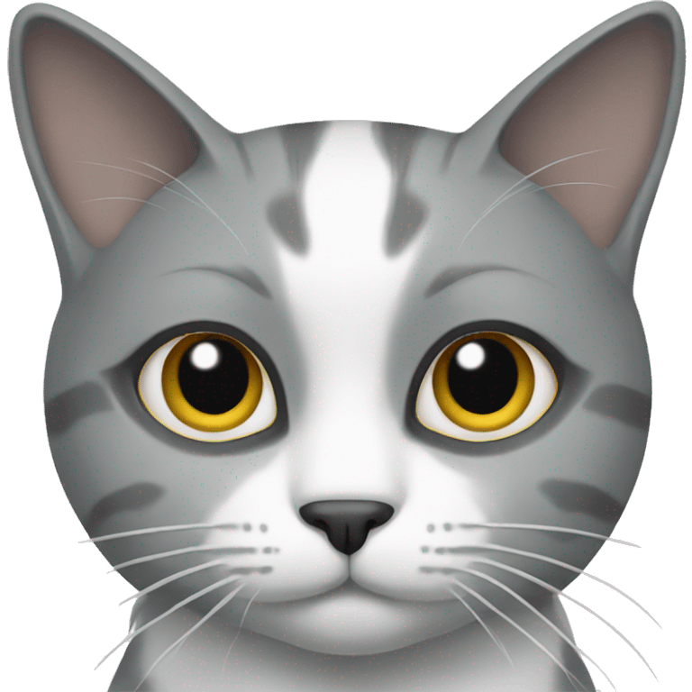 cat grey and white emoji