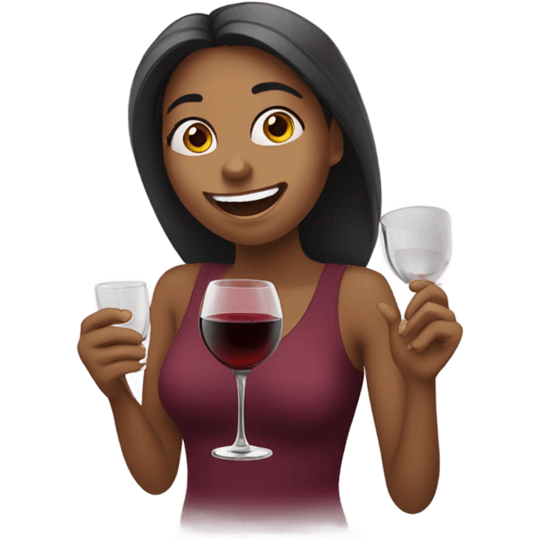 Girl drinking wine  emoji