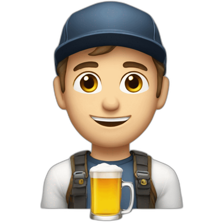 Handsome Aidan men with cap who love beer emoji