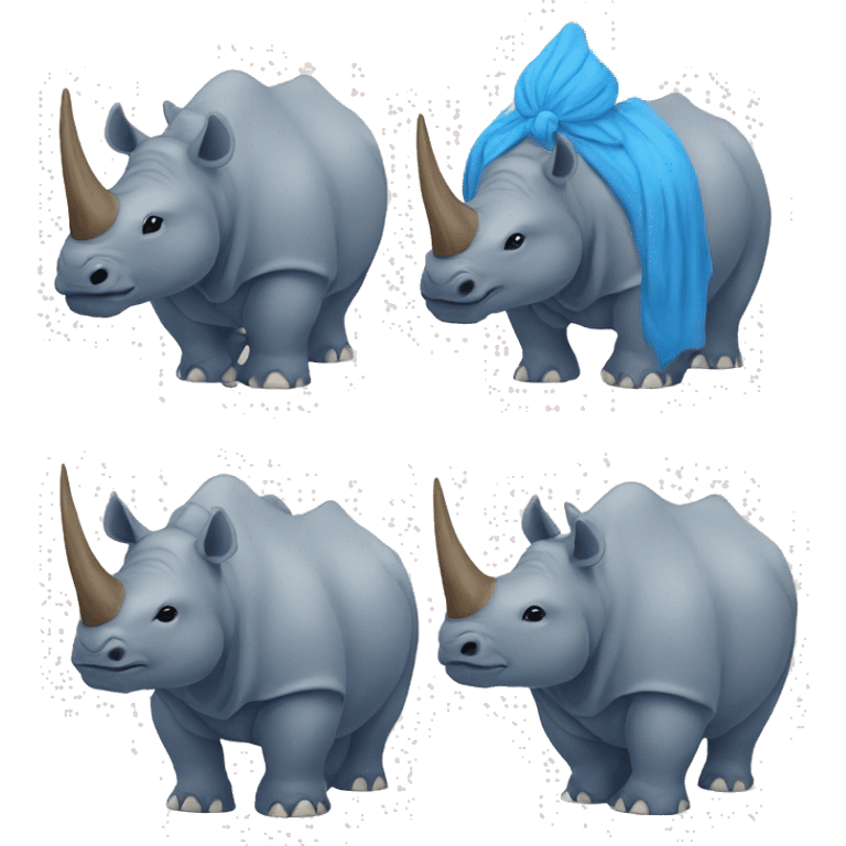 Sikh one horned rhino with blue joodi  emoji