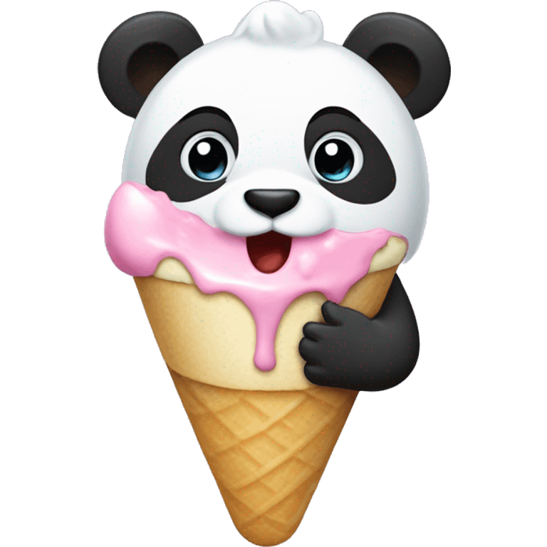 Panda eating ice creame emoji