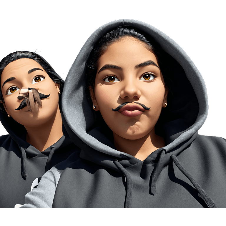 stylish hooded mustache earrings emoji