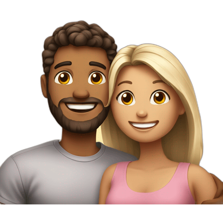 Happy with girlfriend  emoji