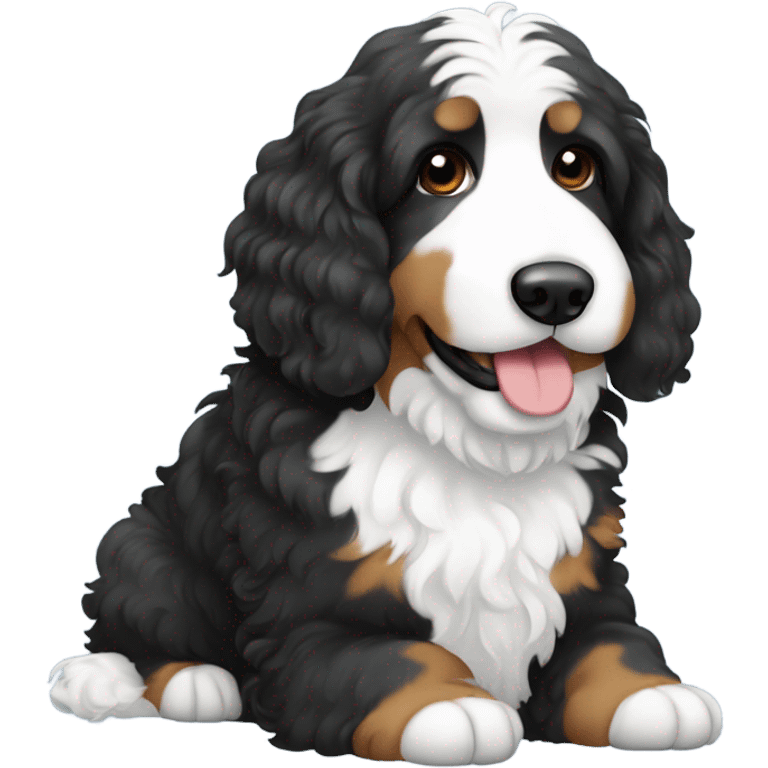 bernedoodle and computer emoji