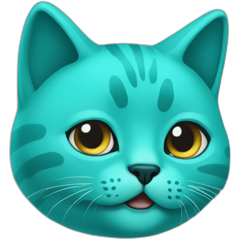 Turquoise cat slipe emoji