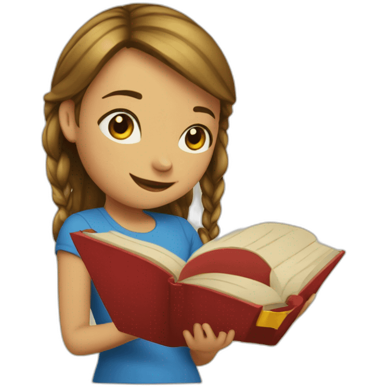 Fille sur un livre emoji