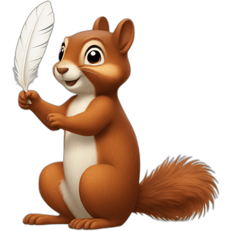 squirrel holds a feather emoji