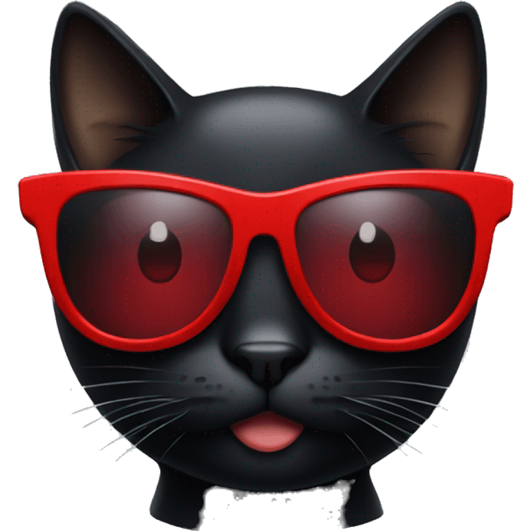 Black cat with red sunglasses emoji