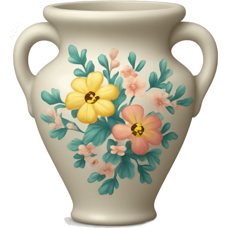 Pretty vase with floral pattern emoji