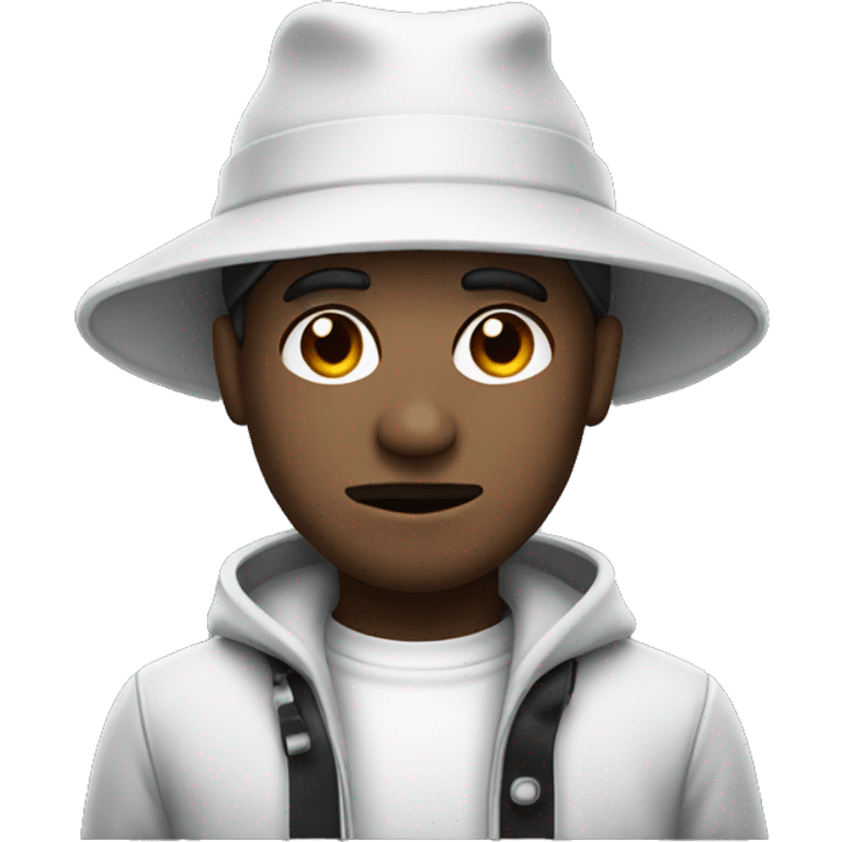 Robber wearing hat and black and white outfit portrait emoji