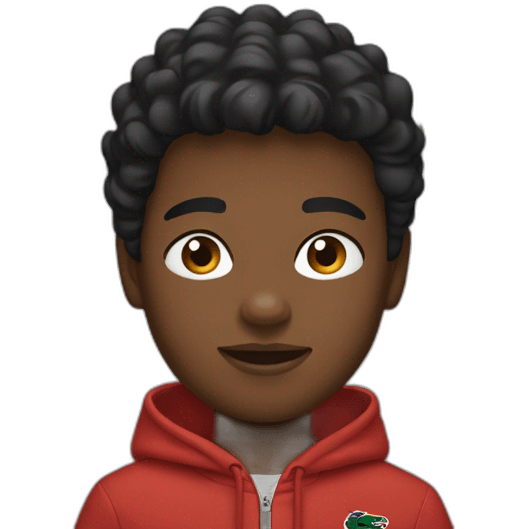 Black boy using lacoste hoodie emoji