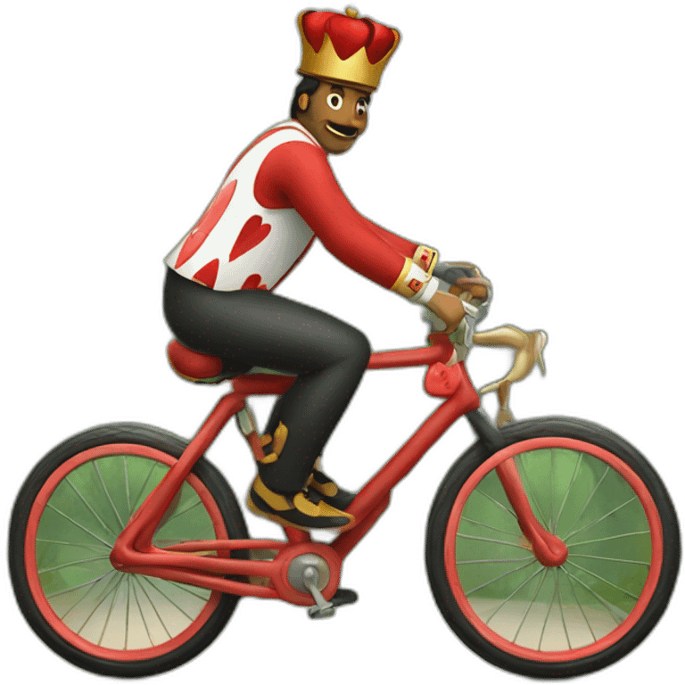 king of hearts riding bicycle emoji