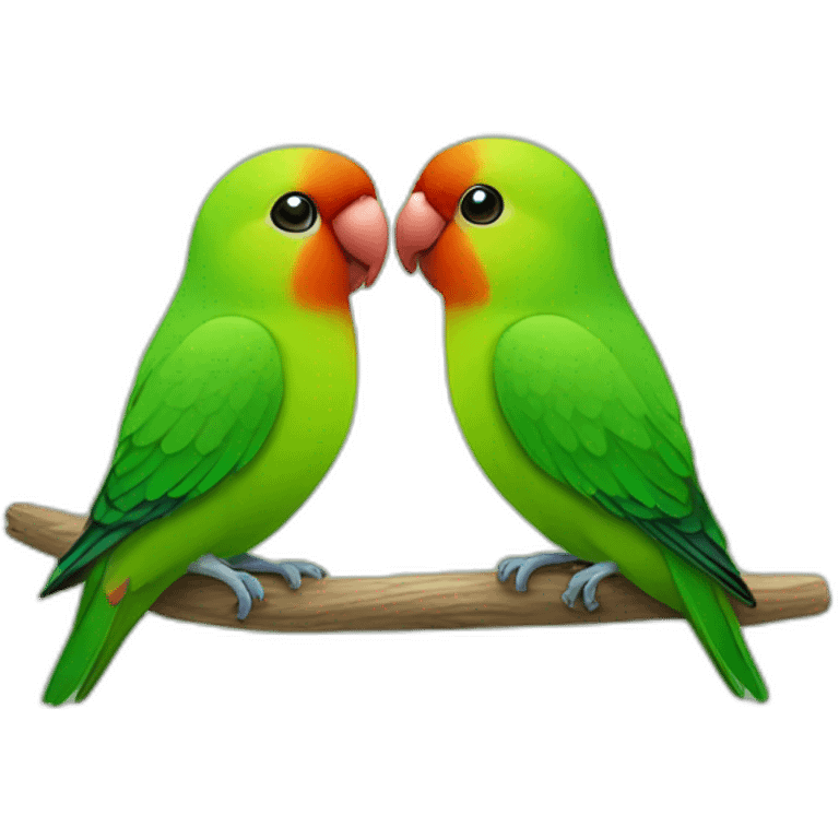 Two green lovebird emoji