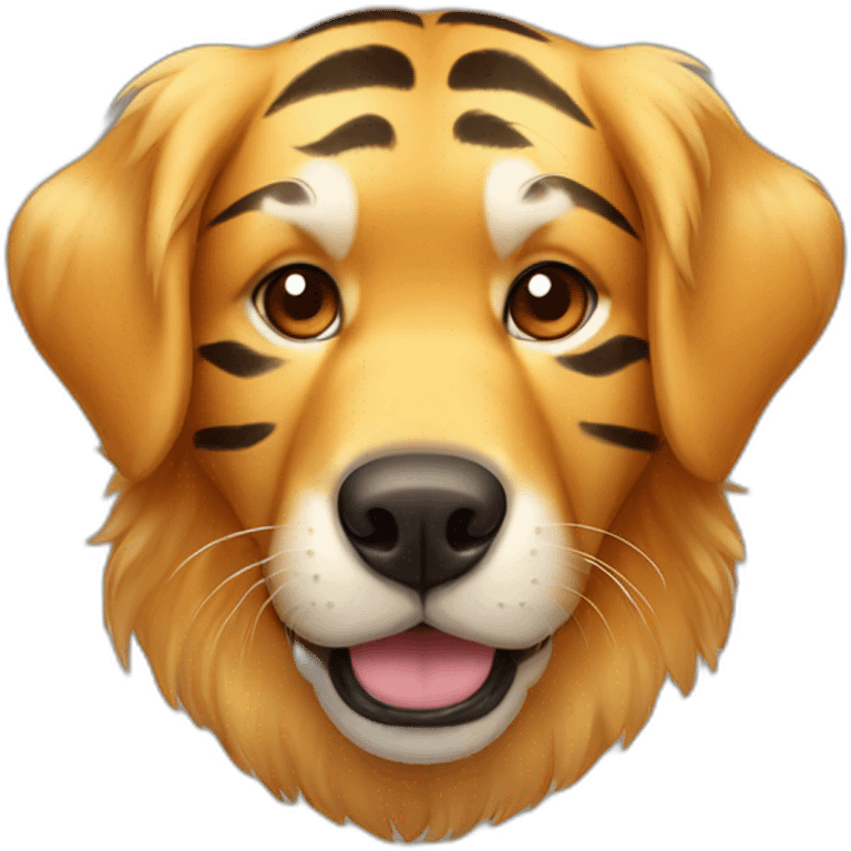 golden retriever disguised as a tiger emoji