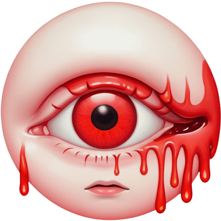 melted surreal red eye emoji