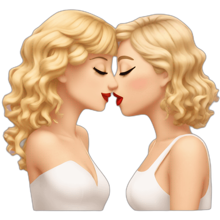 taylor swift and doja cat kissing emoji