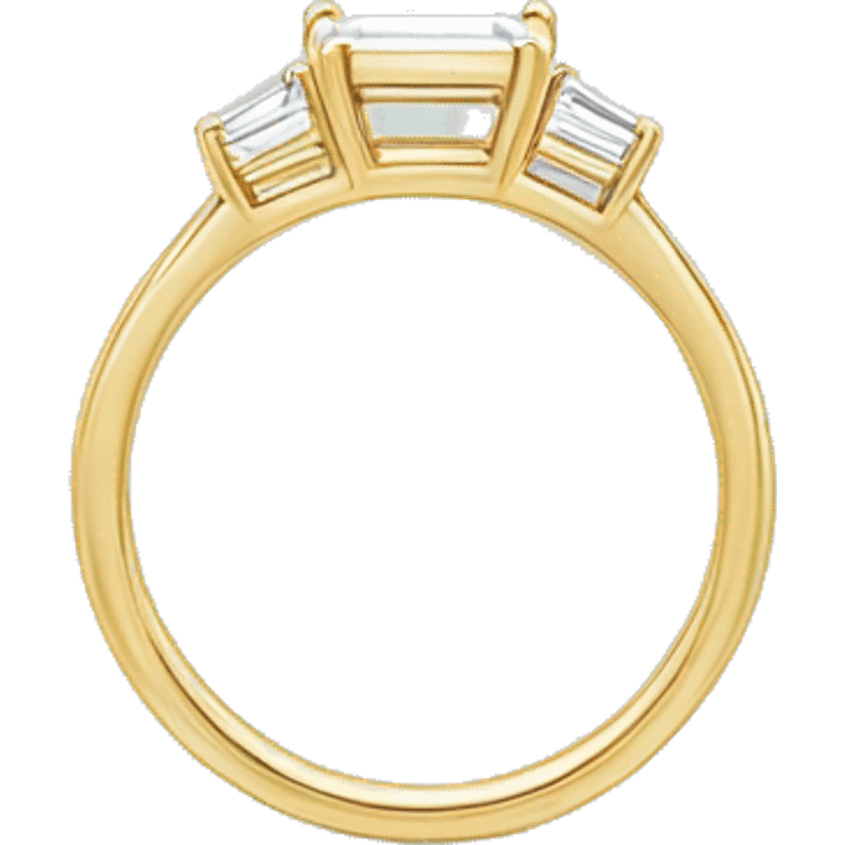 Engagement ring emerald cut slim gold band emoji