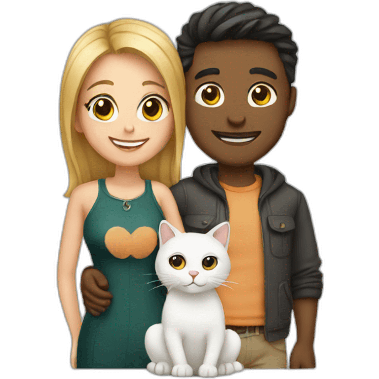 Couple with cat emoji