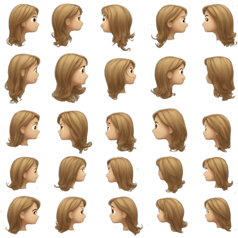 girl profile hair flying emoji