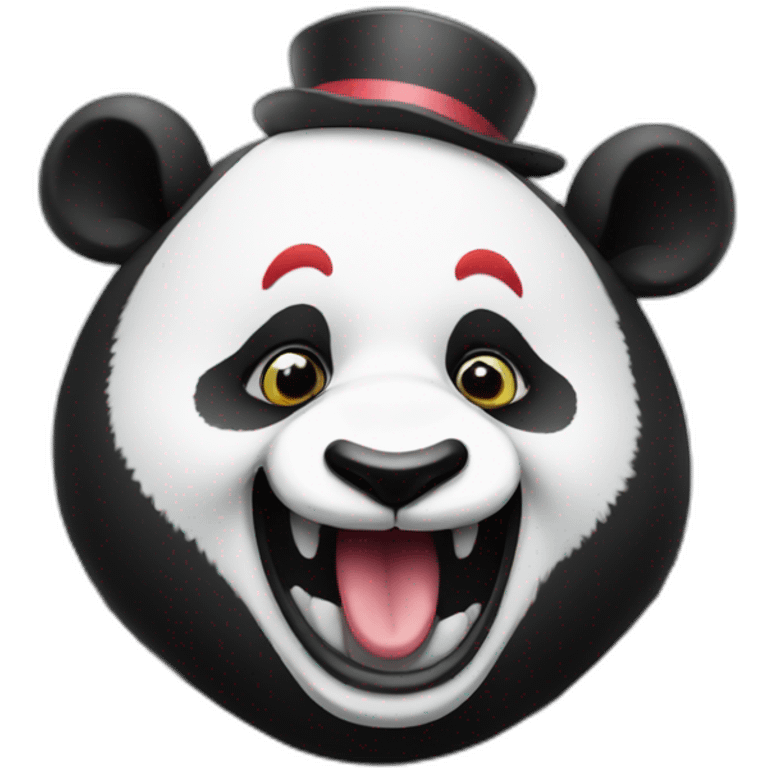 Panda smiling at a clown emoji