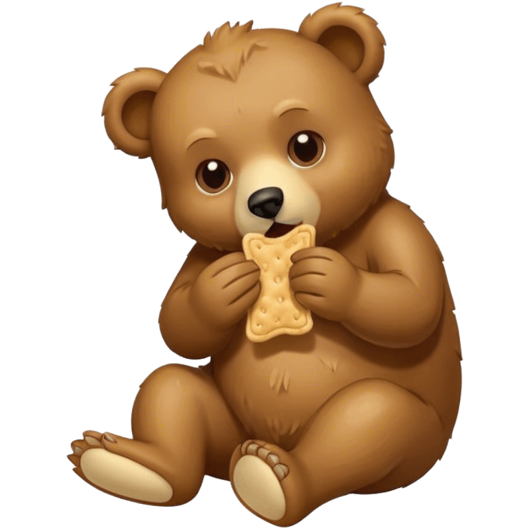 a vomiting bear eating a saltine cracker emoji