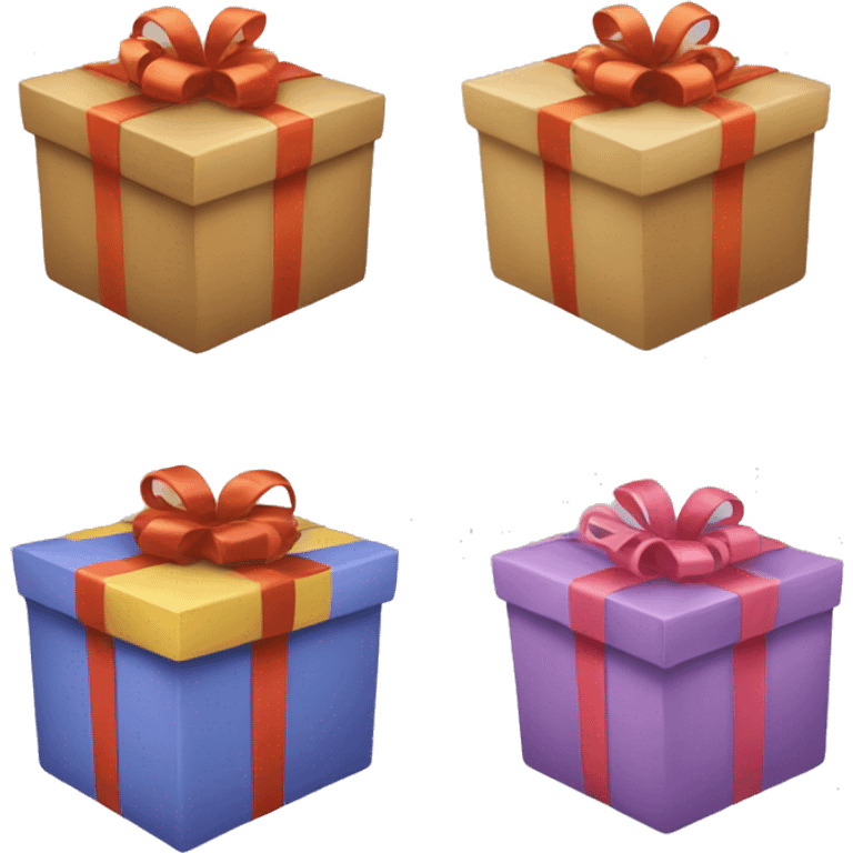 Two gift packages emoji