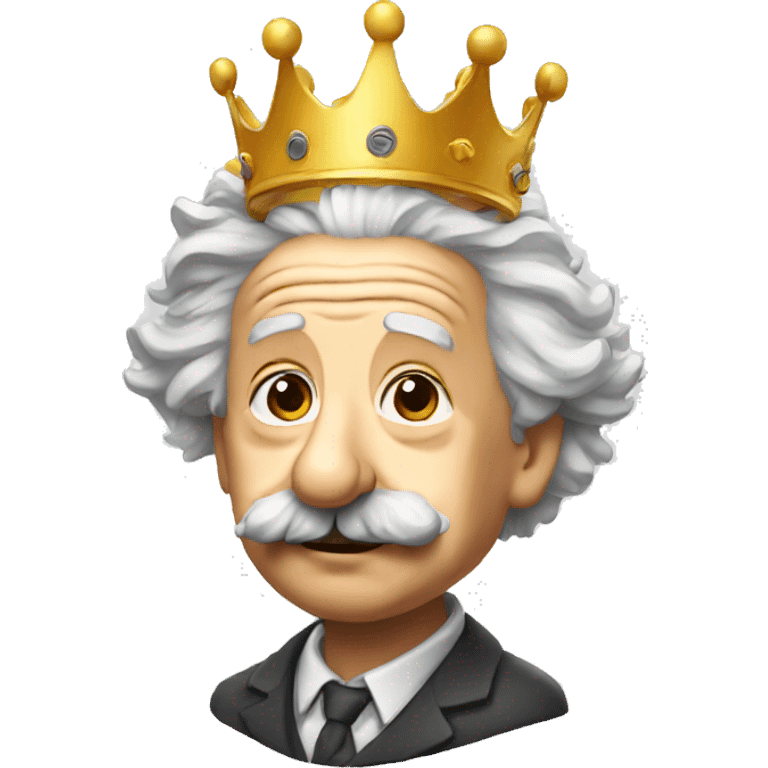 Albert Einstein with a crown emoji